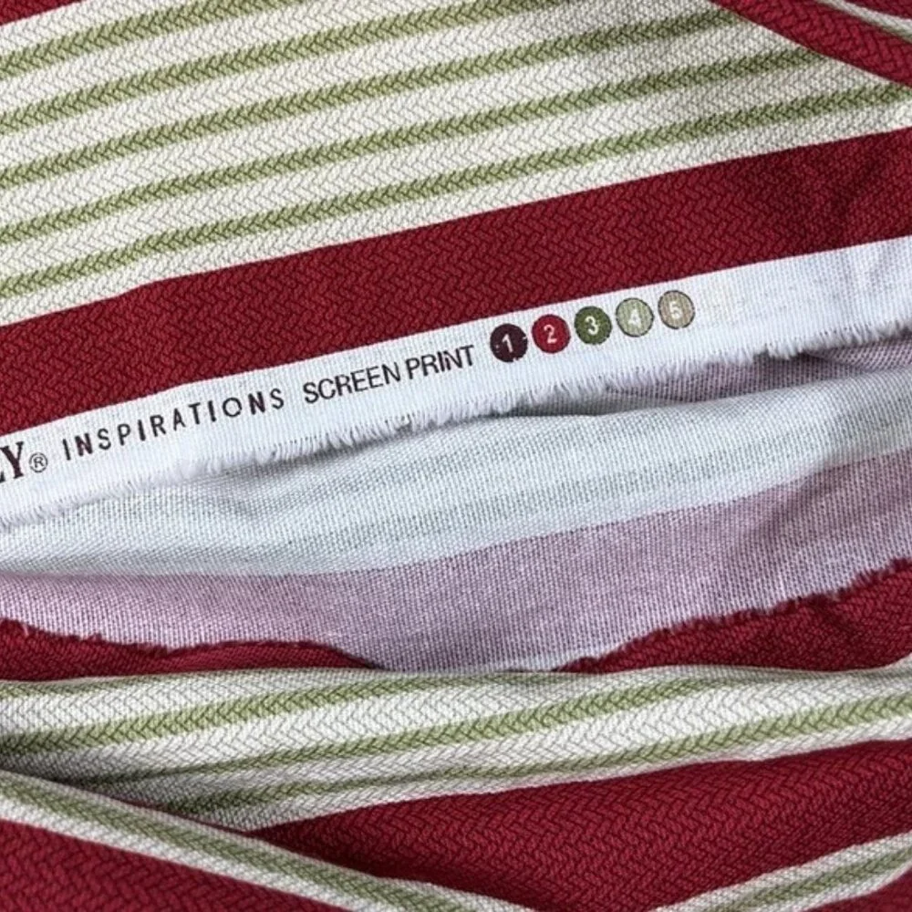 2 Handmade Waverly Pillowcases Shams Covers Pair Red Green White Stripe Euro 17